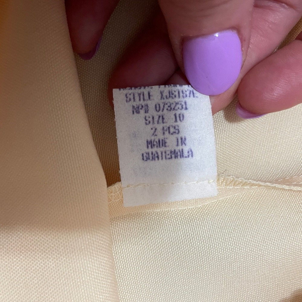 Andrea Kay VTG 80s Size 10 Butter Yellow Midi Skirt Suit SS Blazer Office NWT‎ - Picture 8 of 10